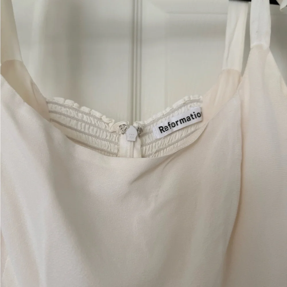 *SOLD*Reformation Cream Tie-Strap Mini Dress - Picture 6 of 10